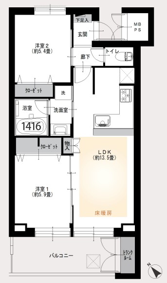 エクアス小石川林町　3階