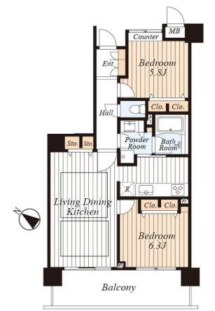 ヒルズ目白台 2階