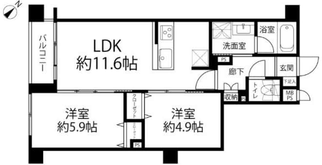 マイキャッスル小石川 2階