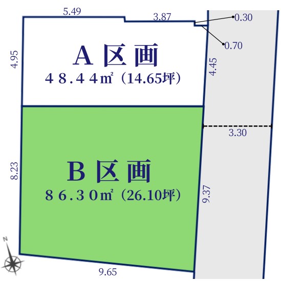 白山5丁目土地B区画（86.30）