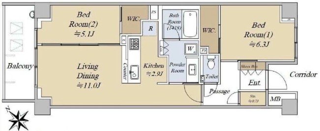 シティテラス文京小石川 2階