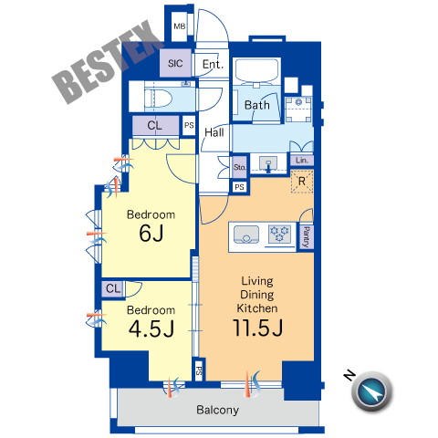ルジェンテ文京根津 6階
