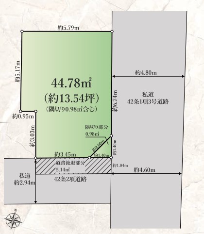 白山1丁目土地（44.78）