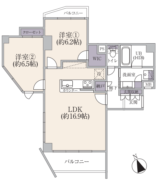 藤和小日向ホームズ 2階